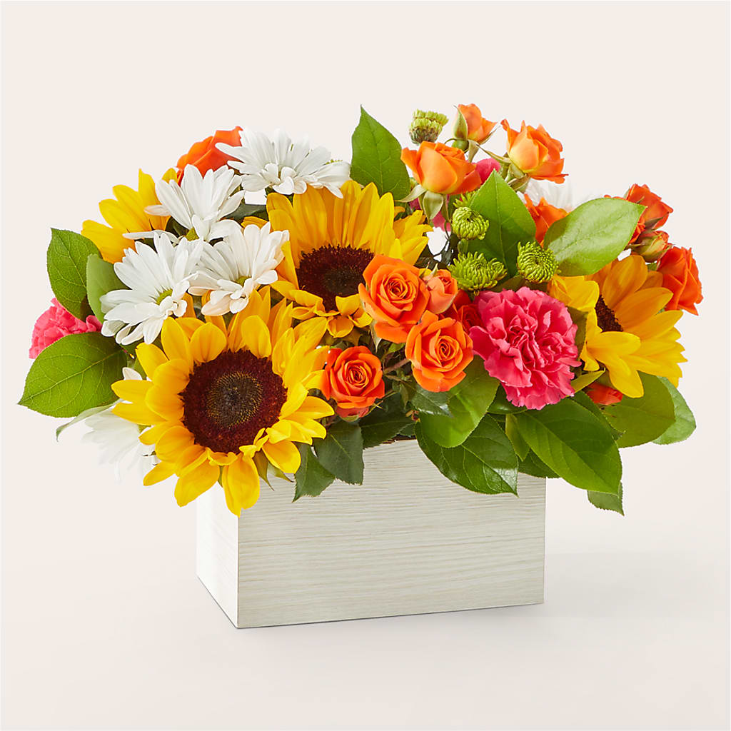 Sun-drenched Blooms Box Bouquet – United Floral Svc Inc, Philadelphia PA