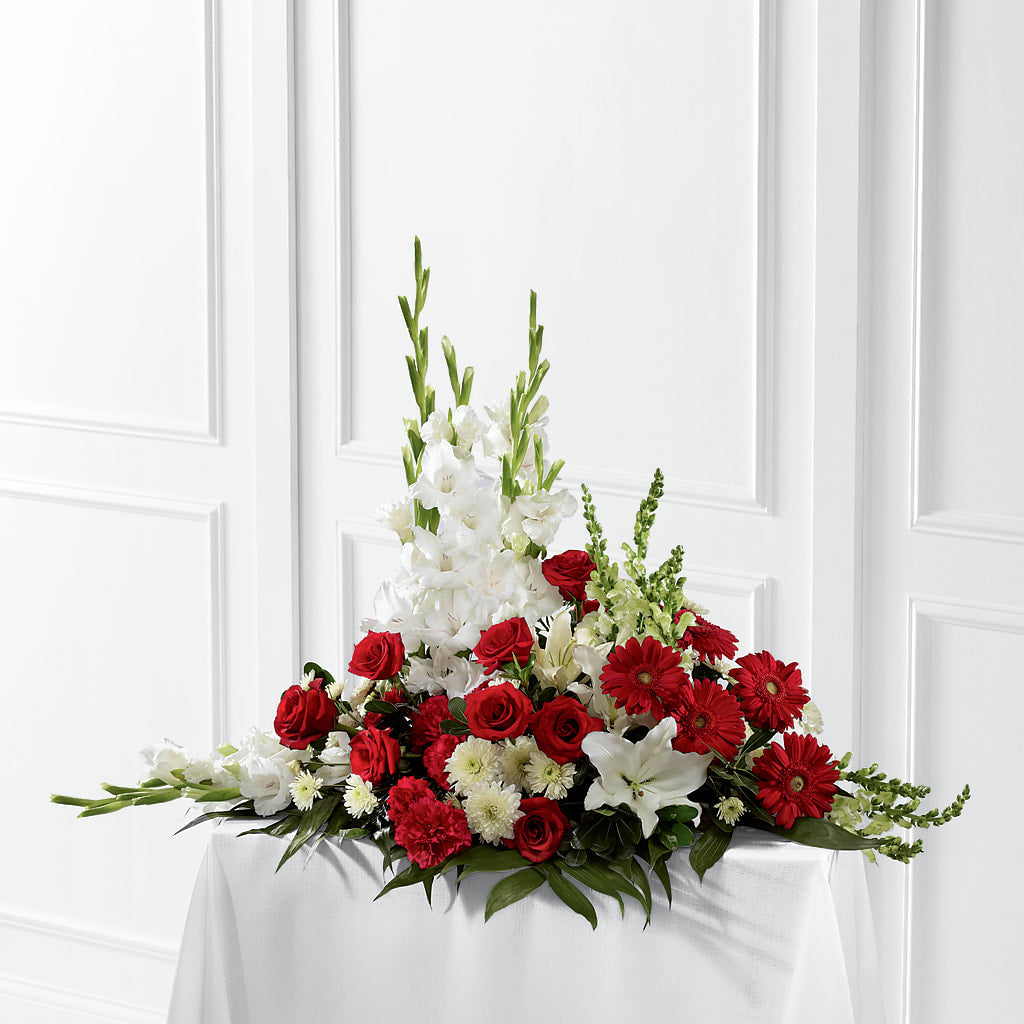 Crimson & White Arrangement – United Floral Svc Inc, Philadelphia PA
