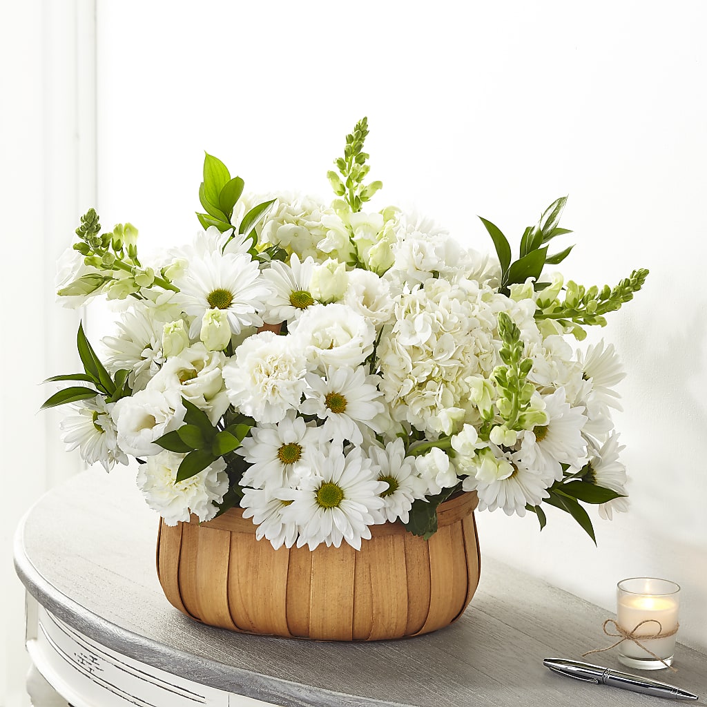 Pure Ivory Basket – United Floral Svc Inc, Philadelphia PA