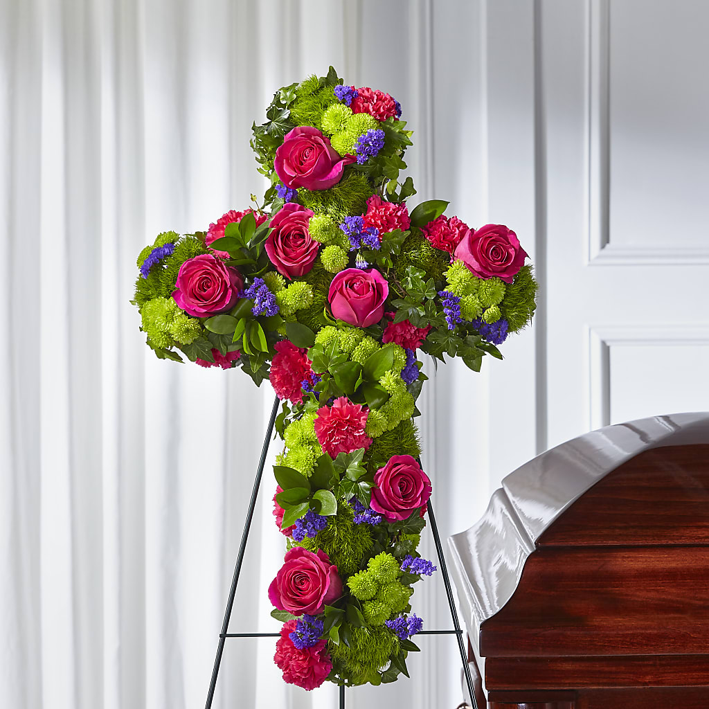 Tribute Rose Floral Cross – United Floral Svc Inc, Philadelphia PA