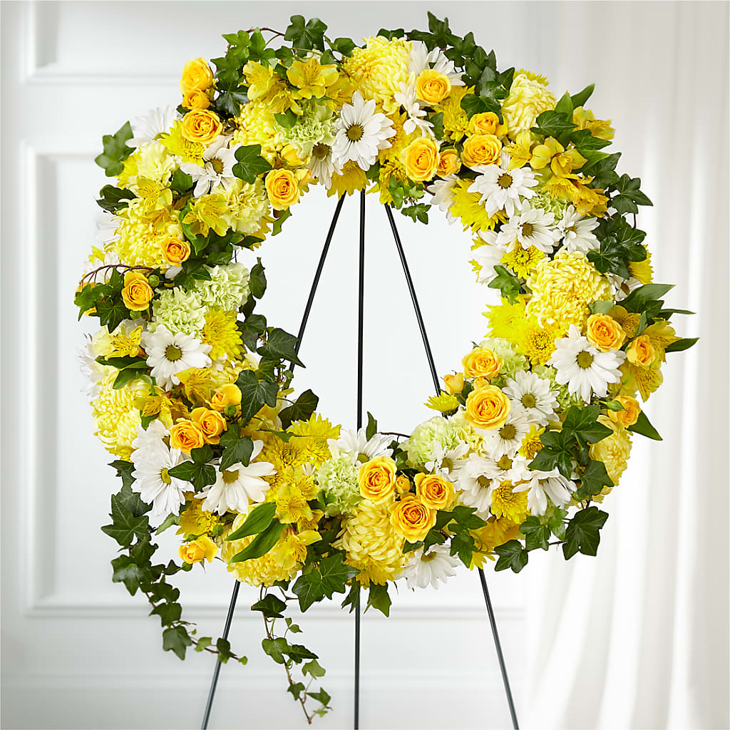 Golden Remembrance Wreath – United Floral Svc Inc, Philadelphia PA