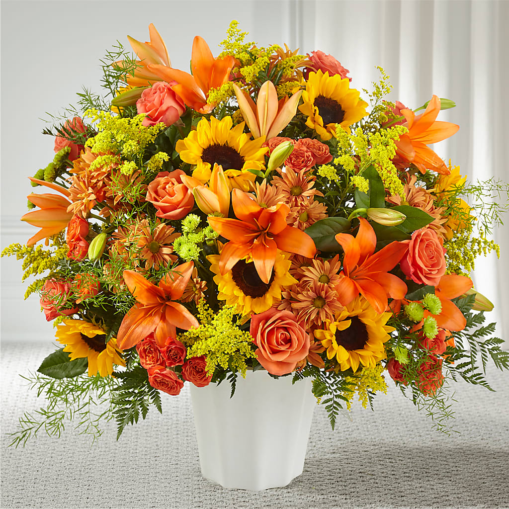 Harvest Thoughts Floor Basket – United Floral Svc Inc, Philadelphia PA
