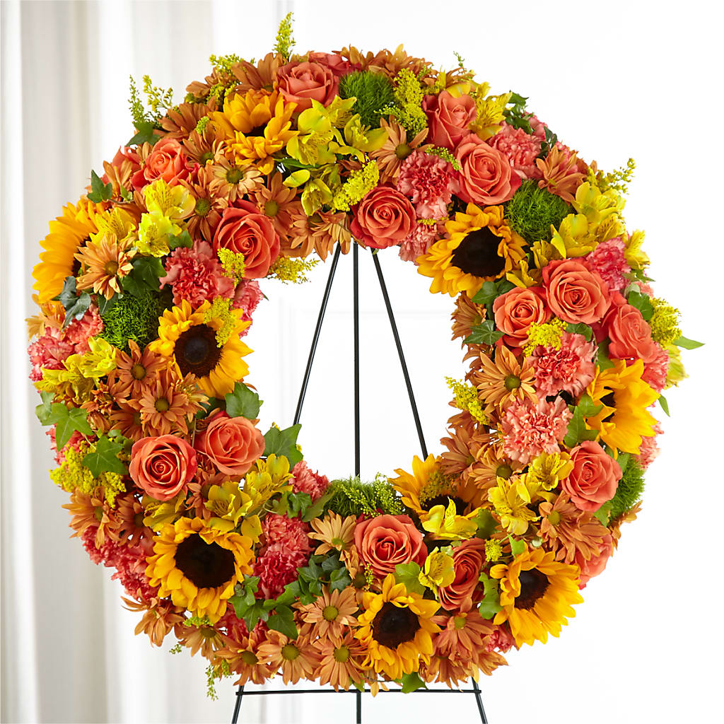 Autumnal Memories Wreath (Standard) – United Floral Svc Inc, Philadelphia PA