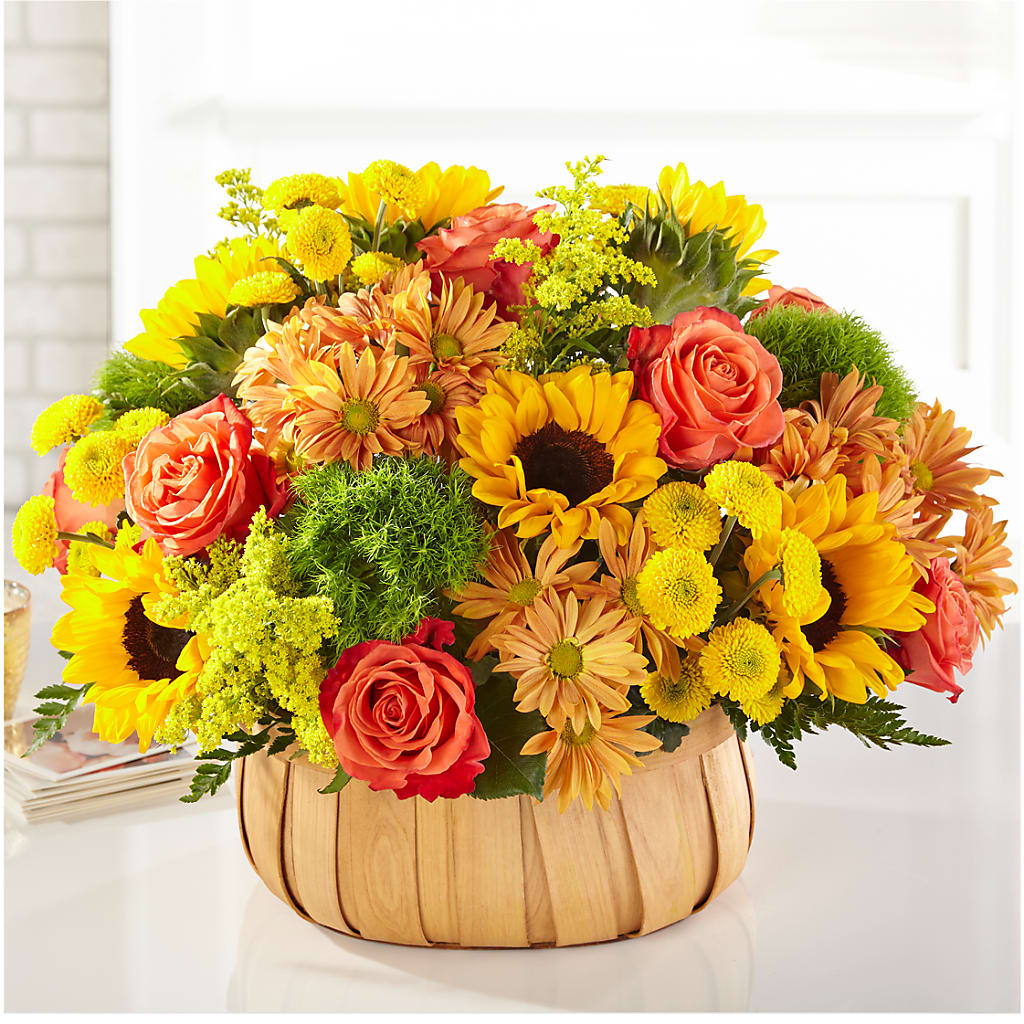 Harvest Sunflower Basket – United Floral Svc Inc, Philadelphia PA