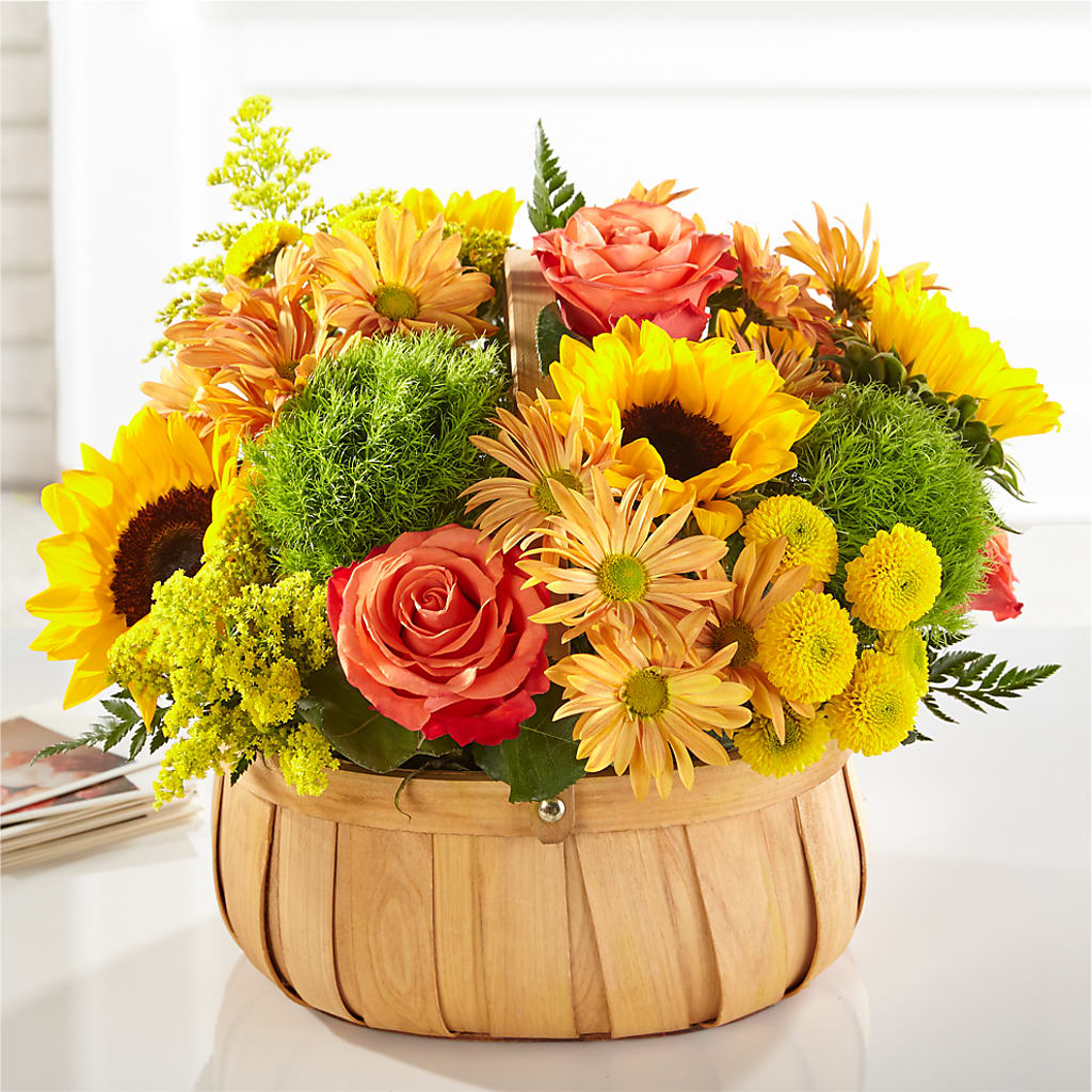 Harvest Sunflower Basket – United Floral Svc Inc, Philadelphia PA