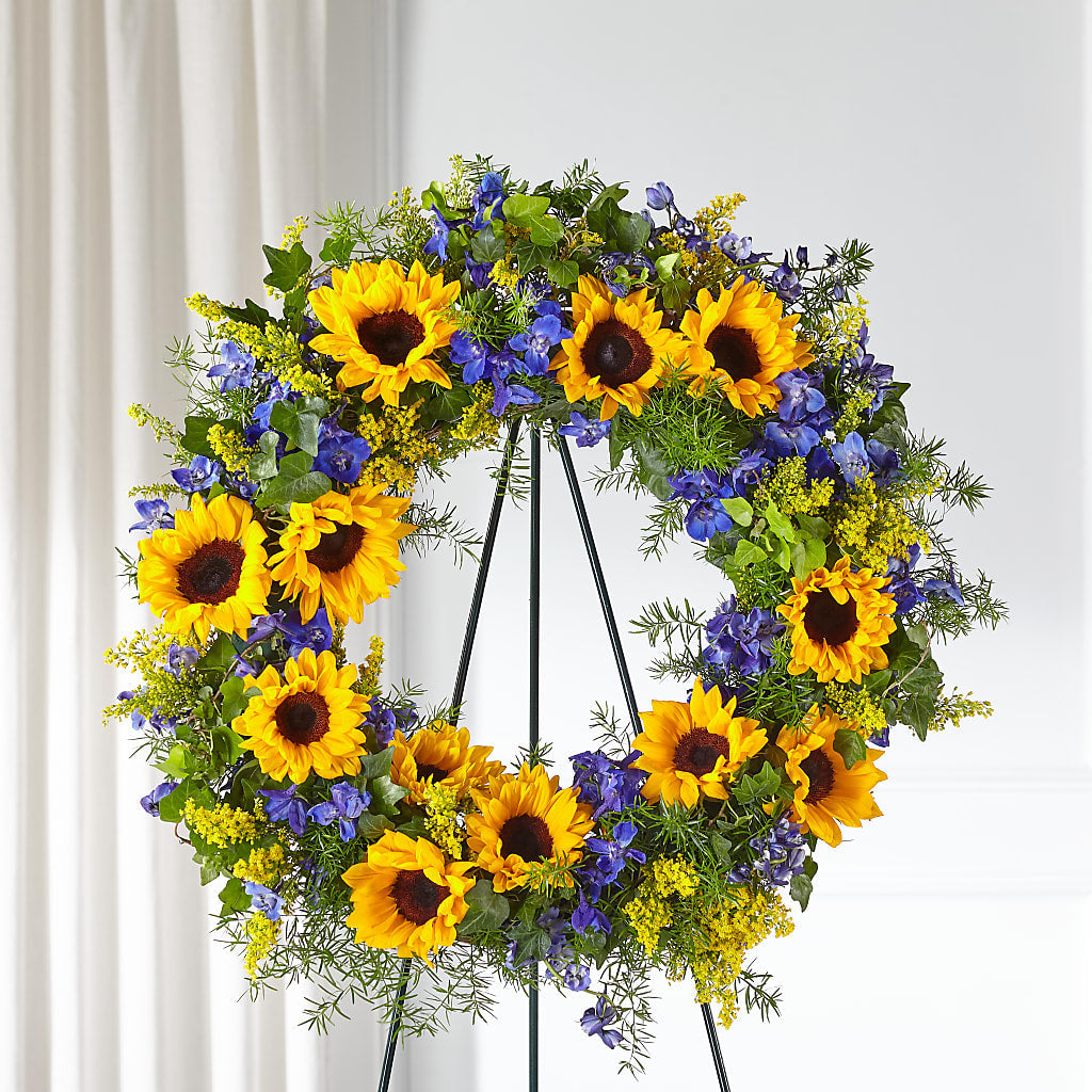 Bright Rays Wreath – United Floral Svc Inc, Philadelphia PA