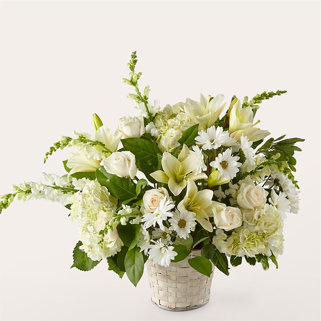 Ivory Elegance Floral Basket – United Floral Svc Inc, Philadelphia PA