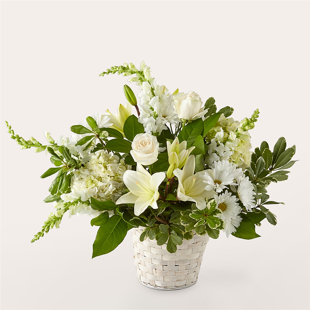 Ivory Elegance Floral Basket – United Floral Svc Inc, Philadelphia PA