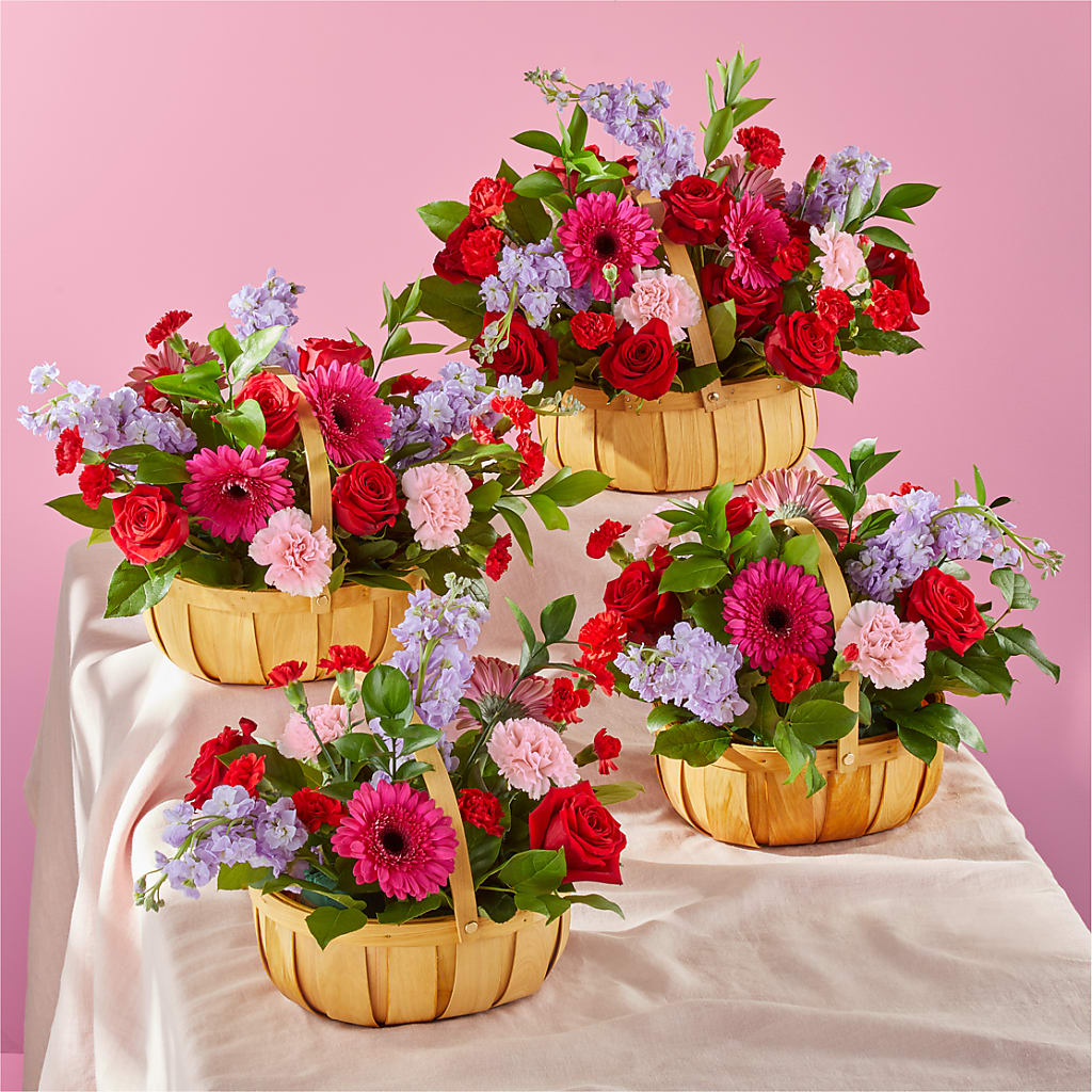 Pink Picnic Basket – United Floral Svc Inc, Philadelphia PA