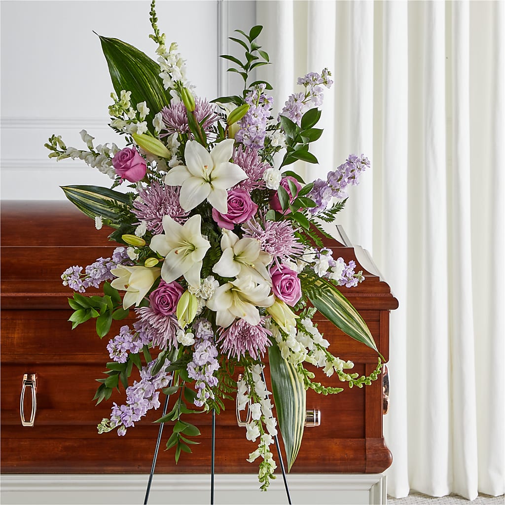 Grateful Hearts Standing Spray – United Floral Svc Inc, Philadelphia PA