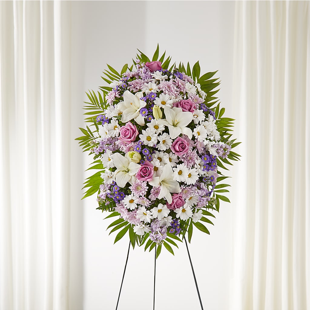 Surrounded by Love Standing Spray – United Floral Svc Inc, Philadelphia PA