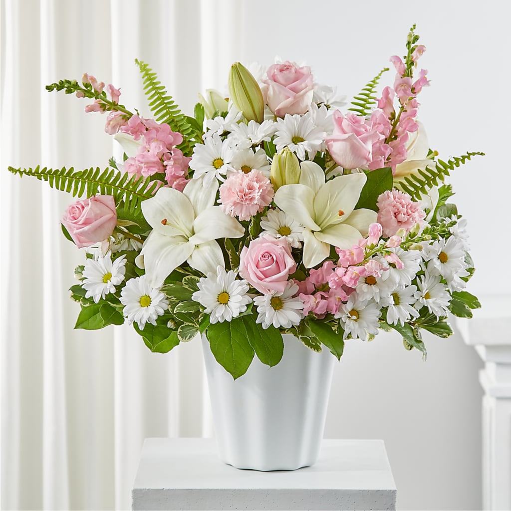 Soft Touch Tabletop Basket – United Floral Svc Inc, Philadelphia PA