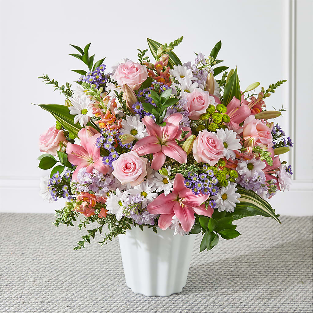 Abundant Compassion Floor Basket – United Floral Svc Inc, Philadelphia PA