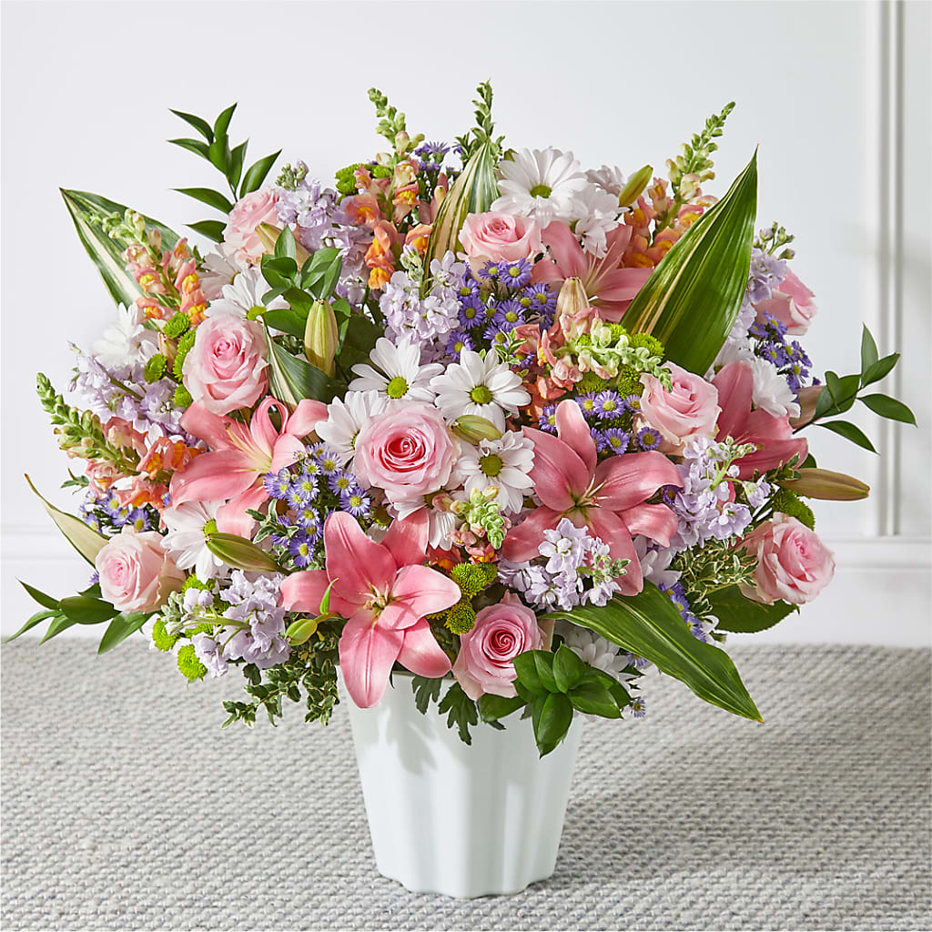 Abundant Compassion Floor Basket – United Floral Svc Inc, Philadelphia PA