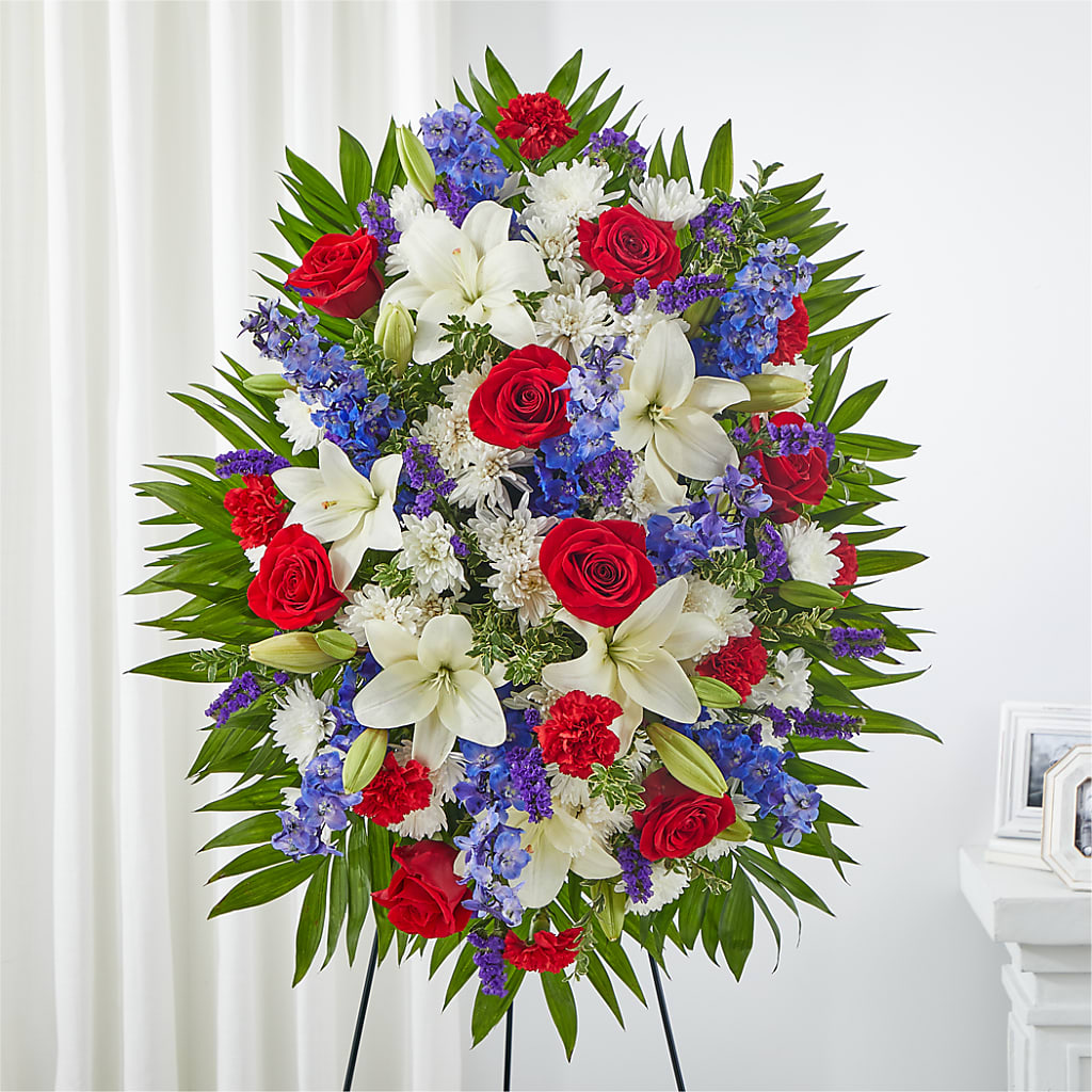 Cherished Service Standing Spray – United Floral Svc Inc, Philadelphia PA