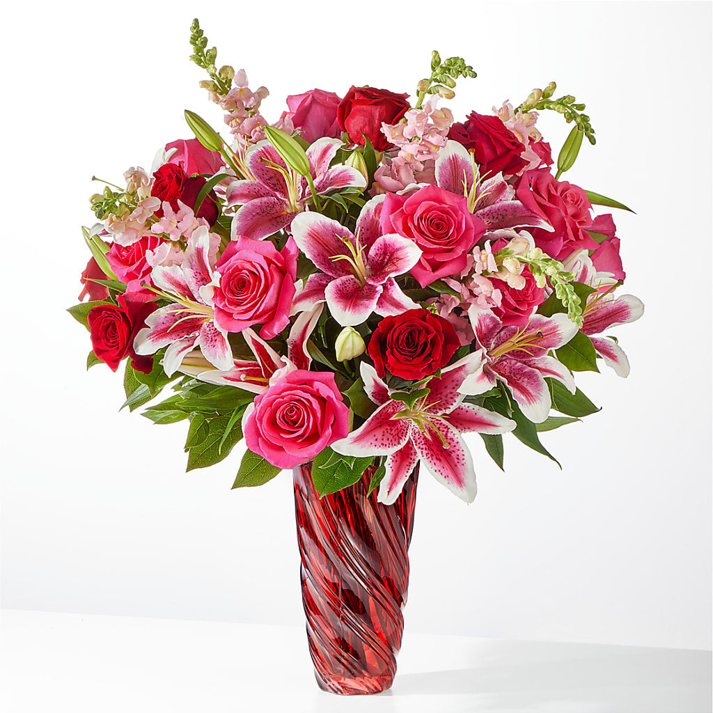 Always You Bouquet with Luxe Swirl Vase – United Floral Svc Inc, Philadelphia PA