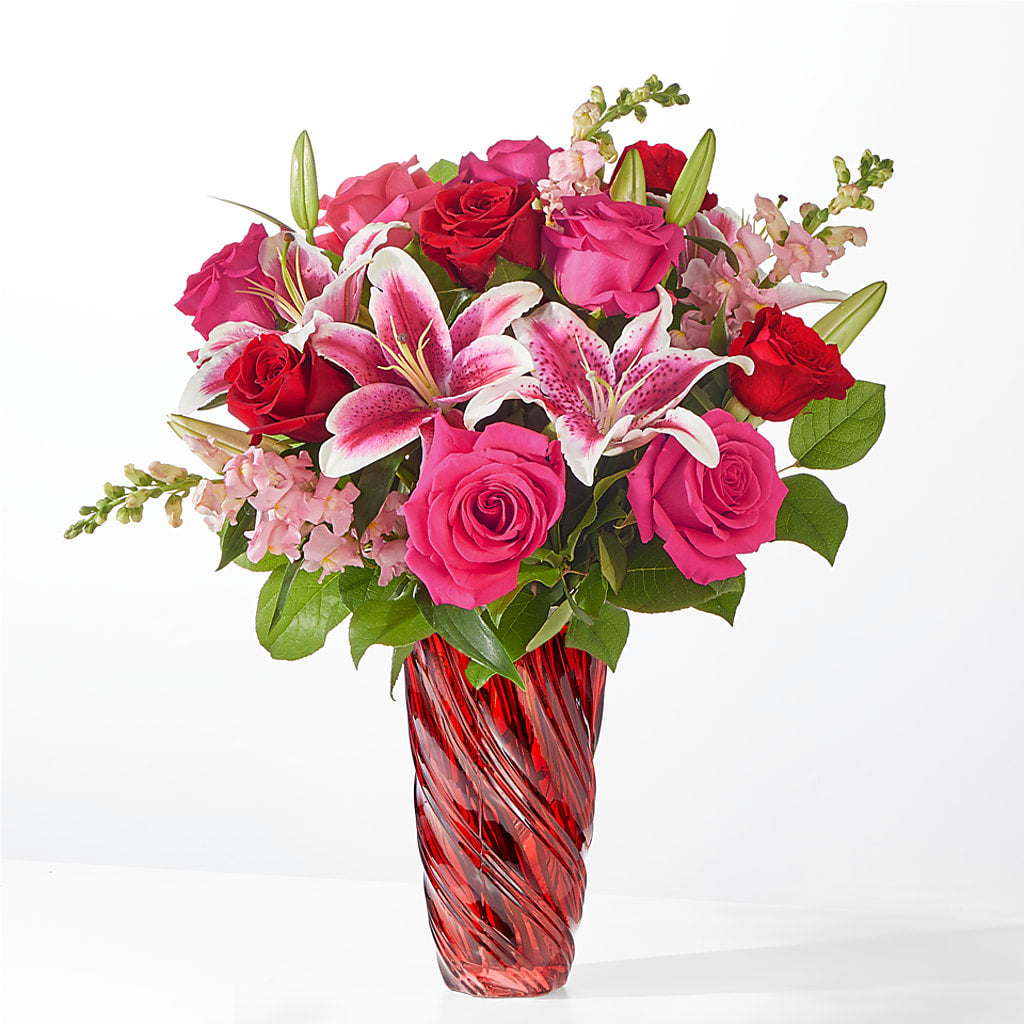 Always You Bouquet with Luxe Swirl Vase – United Floral Svc Inc, Philadelphia PA