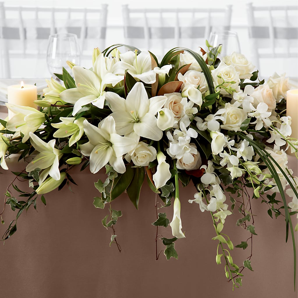 White Linen Arrangement – United Floral Svc Inc, Philadelphia PA
