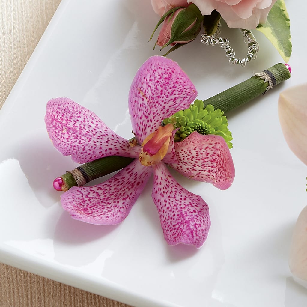 Pink Mokara Boutonniere – United Floral Svc Inc, Philadelphia PA