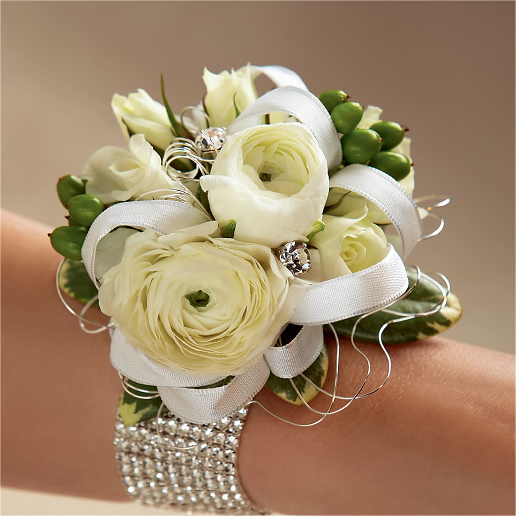 White Wedding Corsage – United Floral Svc Inc, Philadelphia PA