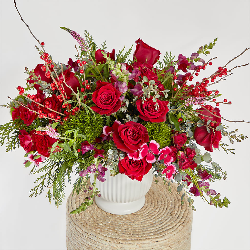 Big Red Bow Bouquet –  United Floral Svc Inc, Philadelphia PA