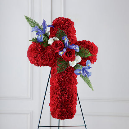 Faithful Hero Floral Cross –  United Floral Svc Inc, Philadelphia PA