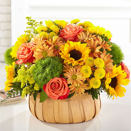 Harvest Sunflower Basket –  United Floral Svc Inc, Philadelphia PA