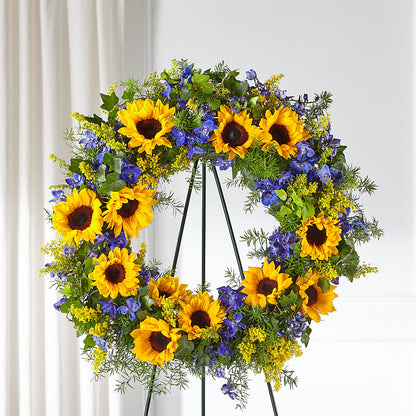 Bright Rays Wreath –  United Floral Svc Inc, Philadelphia PA