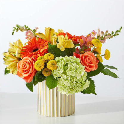 Autumn Sunshine Bouquet with Ivory Vase –  United Floral Svc Inc, Philadelphia PA