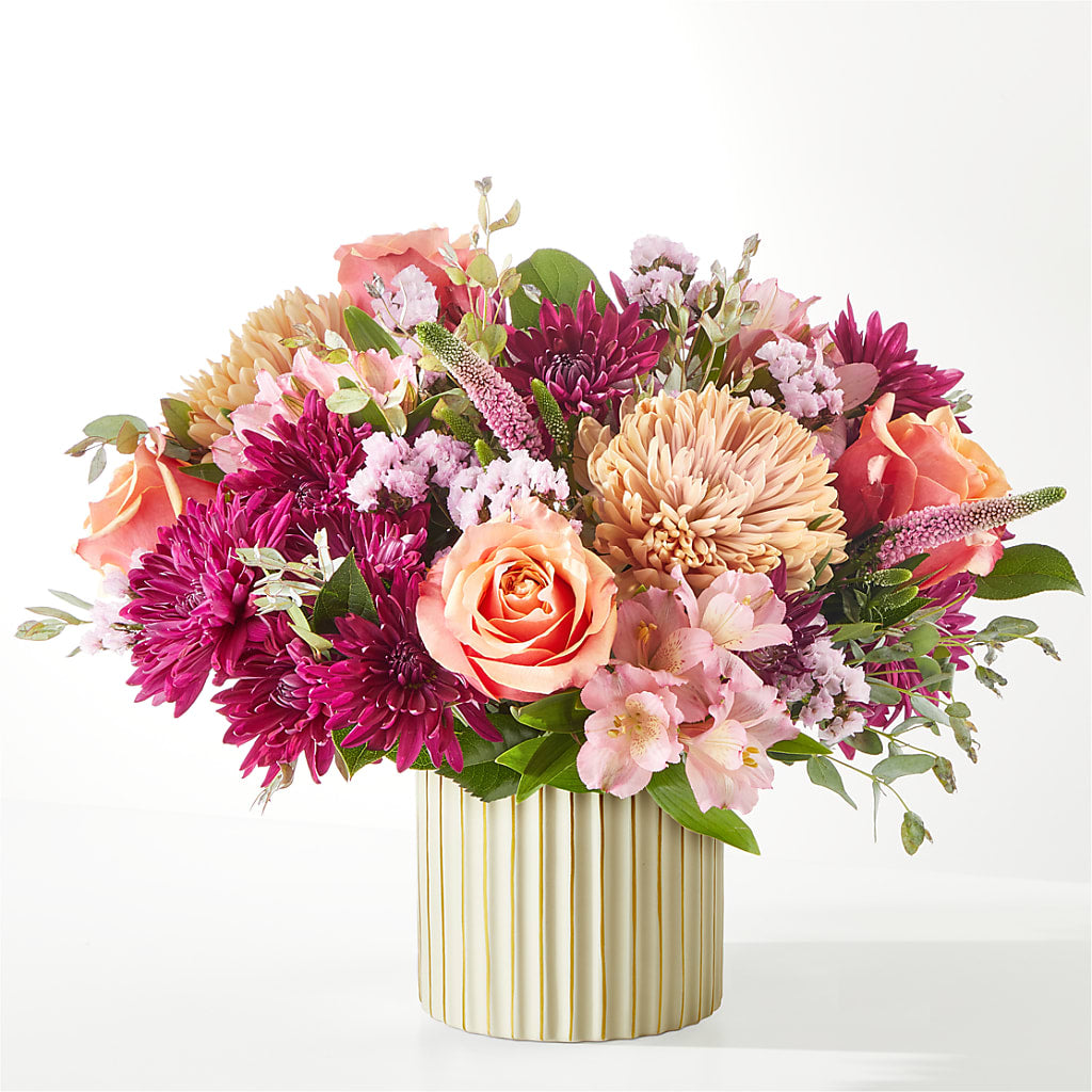 Berry Cobbler Bouquet with Ivory Vase –  United Floral Svc Inc, Philadelphia PA