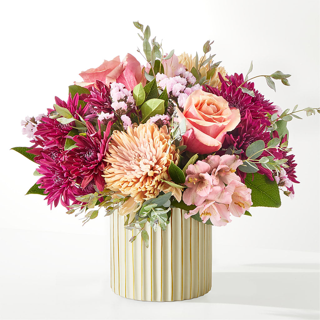 Berry Cobbler Bouquet with Ivory Vase –  United Floral Svc Inc, Philadelphia PA