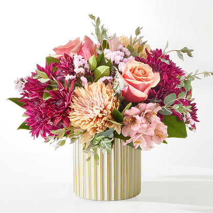 Berry Cobbler Bouquet with Ivory Vase –  United Floral Svc Inc, Philadelphia PA