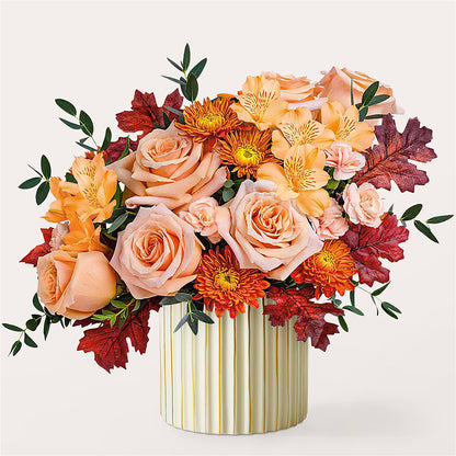 Spiced Latte Bouquet with Ivory Vase –  United Floral Svc Inc, Philadelphia PA
