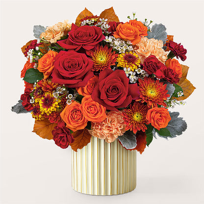 Merlot Bouquet with Ivory Vase –  United Floral Svc Inc, Philadelphia PA