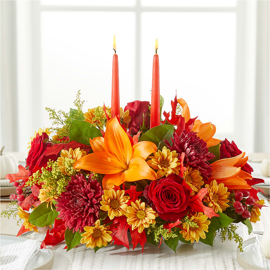 Autumn's Embrace Centerpiece –  United Floral Svc Inc, Philadelphia PA