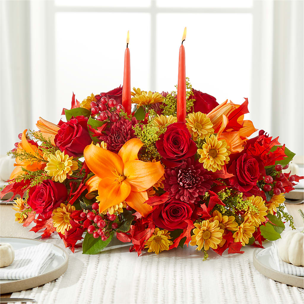 Autumn's Embrace Centerpiece –  United Floral Svc Inc, Philadelphia PA