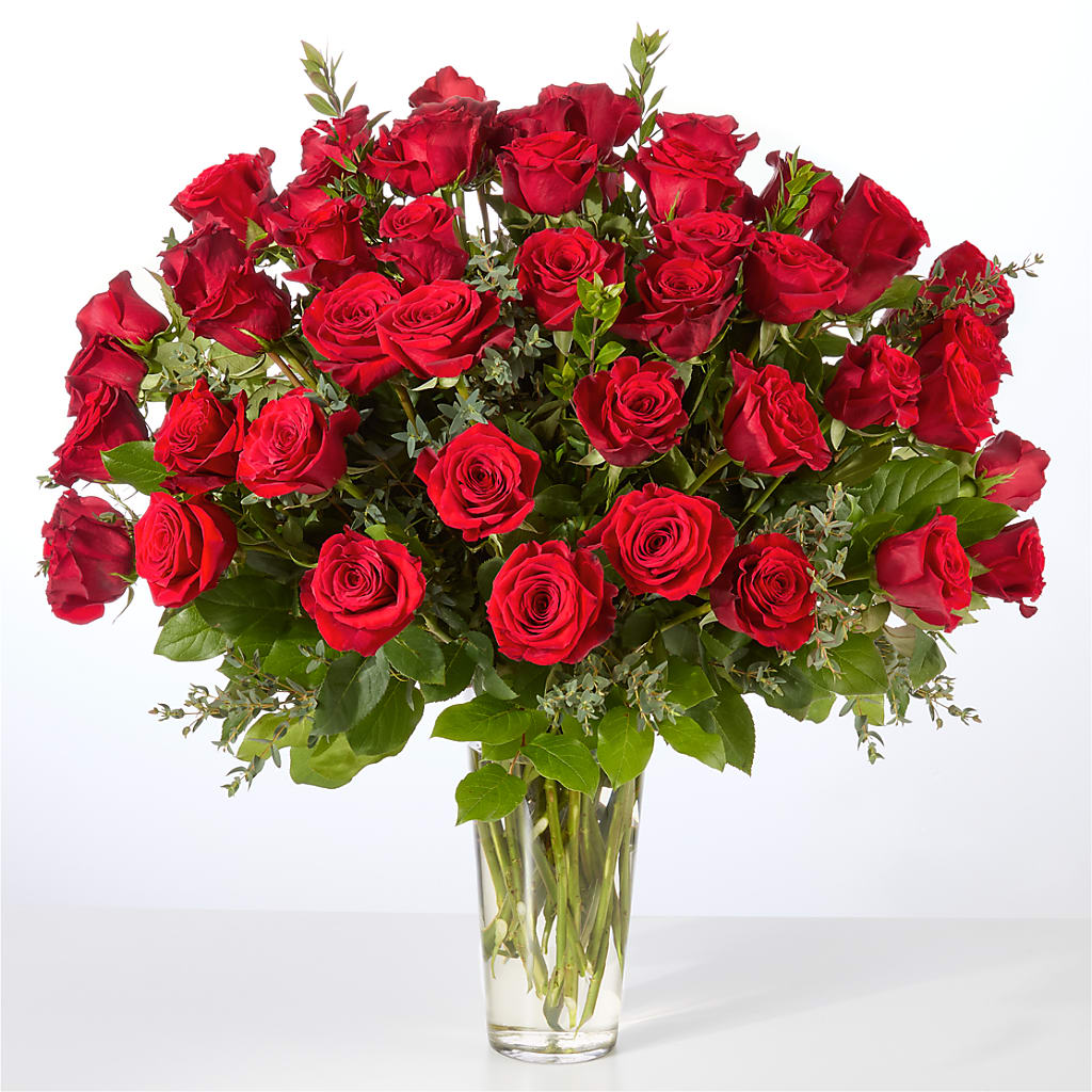 Forever Yours Fifty Stem Red Rose Bouquet –  United Floral Svc Inc, Philadelphia PA