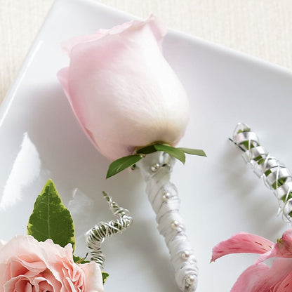 Pink Rose Boutonniere –  United Floral Svc Inc, Philadelphia PA