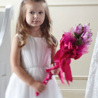 Sparkle Pink Flower Girl Bouquet –  United Floral Svc Inc, Philadelphia PA